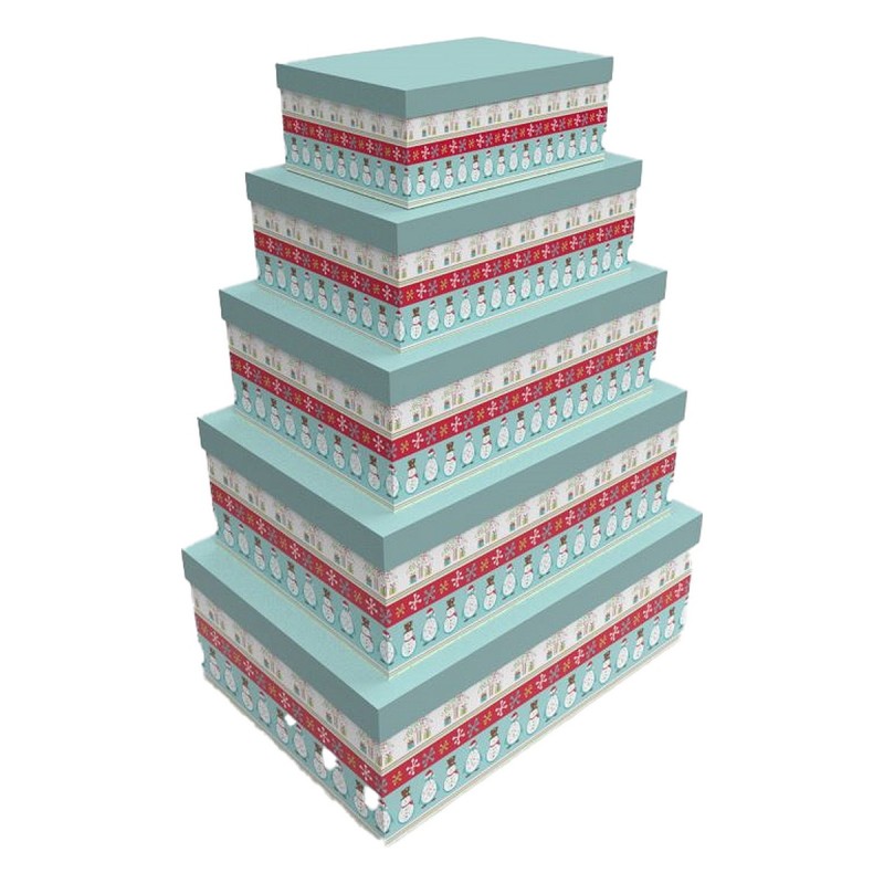Set di Scatole per Sistemare Impilabili DKD Home Decor Multicolore Cartone 50 x 35 x 25 cm (5 Unità) Set di Scatole per Sistemare Impilabili DKD Home Decor Multicolore Cartone 50 x 35 x 25 cm (5 Unità)