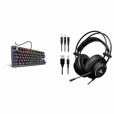 Tastiera Krom NXKROMKRNLTKL Nero Qwerty in Spagnolo