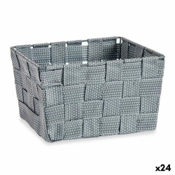Cestino Multiuso Kipit A3-6878 Grigio Stoffa 15 x 10,5 x 20 cm Intrecciato (24 Unità)