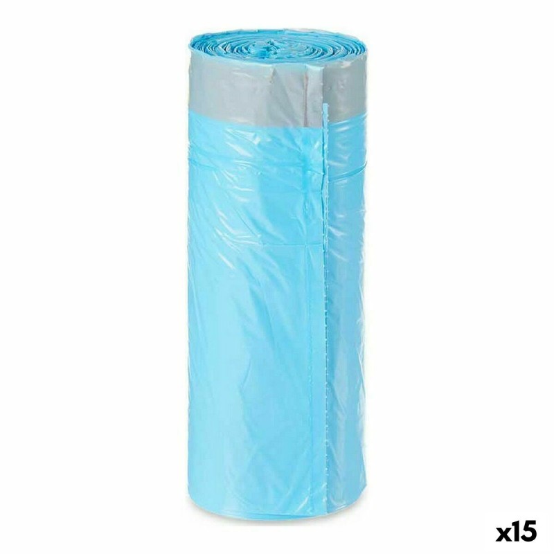 Sacchetti per la Spazzatura Azzurro Polietilene 15 Unità (30 L) Sacchetti per la Spazzatura Azzurro Polietilene 15 Unità (30 L)