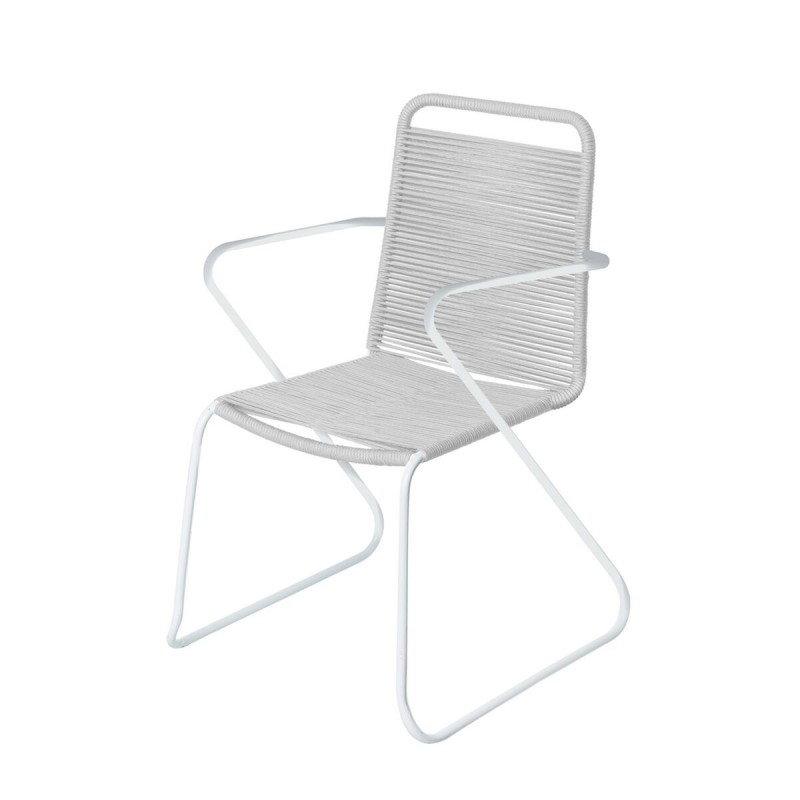 Sedia da giardino Antea 57 x 65,5 x 90 cm Corda Grigio chiaro Sedia da giardino Antea 57 x 65,5 x 90 cm Corda Grigio chiaro