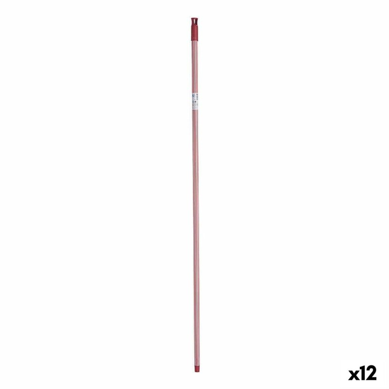 Mazza per la Scopa FSRNI13-3 FSRNI13-3 Rosso Metallo 2,3 x 130 x 2,3 cm Righe (12 Unità)