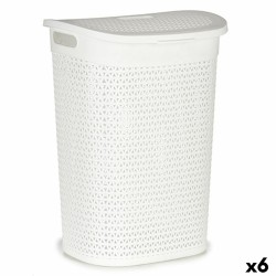 Cesto per i Panni Kipit 4790-3 Bianco Plastica 60 L 43,5 x 57,5 x 34 cm (6 Unità)