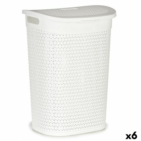 Cesto per i Panni Kipit 4790-3 4790-3 Bianco Plastica 60 L 43,5 x 57,5 x 34 cm 43,5 x 57 x 34 cm (6 Unità)
