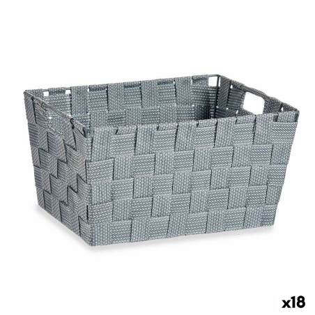 Cestino Multiuso Kipit A3-6883 A3-6883 Grigio Poliestere Stoffa Intrecciato 5 L (18 Unità)