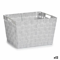 Cesto per i Panni Kipit A3-6875 Bianco Stoffa 10 L 25 x 20 x 35 cm (12 Unità)