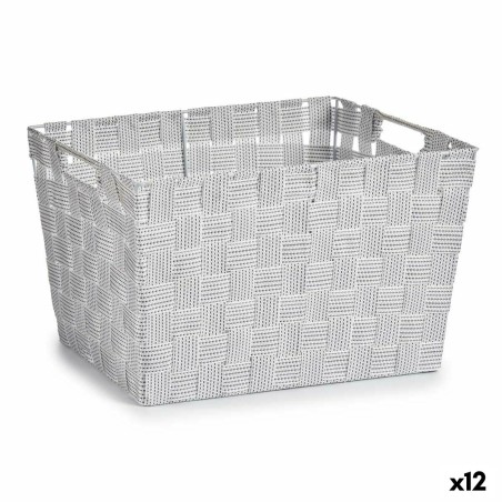 Cesto per i Panni Kipit A3-6875 A3-6875 Bianco Poliestere Stoffa Intrecciato 10 L 35 x 20 x 25 cm 25 x 20 x 35 cm (12 Unità)