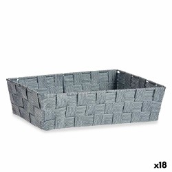 Cestino Multiuso Kipit 79812 79812 Grigio Poliestere Stoffa Intrecciato 3,8 L (18 Unità)