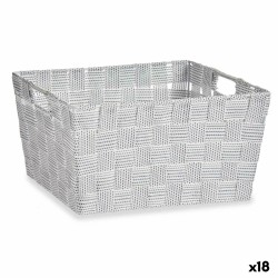 Cestino Multiuso Kipit A3-6883 Bianco Stoffa 30,4 x 14 x 20 cm (18 Unità)