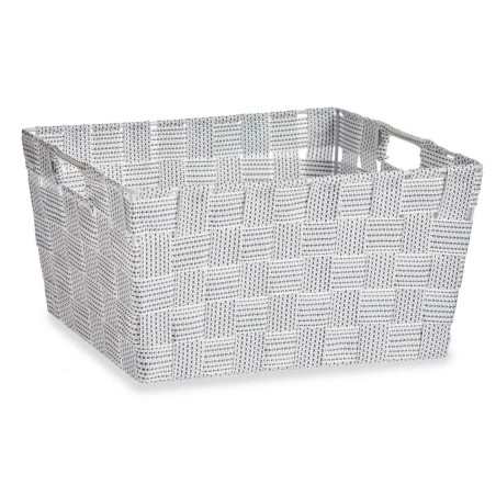 Cestino Multiuso Kipit A3-6883 A3-6883 Bianco Poliestere Stoffa Intrecciato (18 Unità)