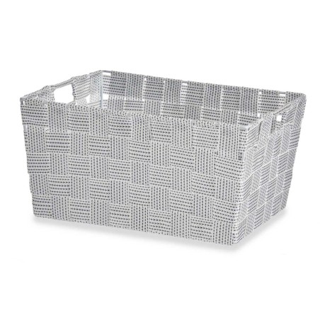 Cestino Multiuso Kipit A3-6883 A3-6883 Bianco Poliestere Stoffa Intrecciato (18 Unità)