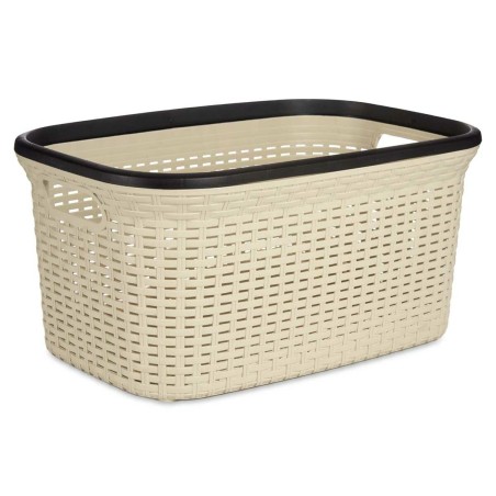 Cesto per i Panni Kipit TP7001-1 TP7001-1 Nero Crema Plastica 36 L 36 x 25,5 x 52,5 cm (12 Unità)