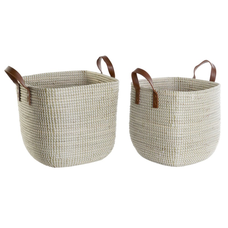 Set di Cestini DKD Home Decor Naturale Marrone Chiaro Poliuretano Erba di mare 38 x 38 x 35 cm 2 Pezzi Set di Cestini DKD Home Decor Naturale Marrone Chiaro Poliuretano Erba di mare 38 x 38 x 35 cm 2 Pezzi