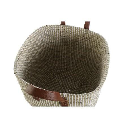 Set di Cestini DKD Home Decor Naturale Marrone Chiaro Poliuretano Erba di mare 38 x 38 x 35 cm 2 Pezzi
