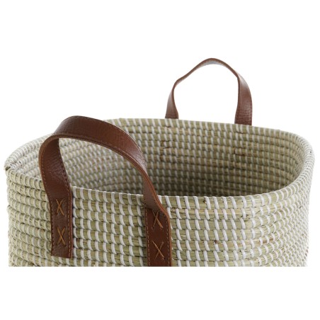 Set di Cestini DKD Home Decor Naturale Marrone Chiaro Poliuretano Erba di mare 38 x 38 x 35 cm 2 Pezzi