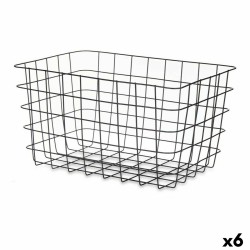Cestino Multiuso Kinvara W5759K-L BLACK Nero Metallo 38,5 x 20,5 x 28 cm Rettangolare (6 Unità)