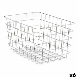 Cestino Multiuso Kinvara W5759K-L CHROME Argentato Argento Metallo 38 x 21 x 26 cm Rettangolare (6 Unità)