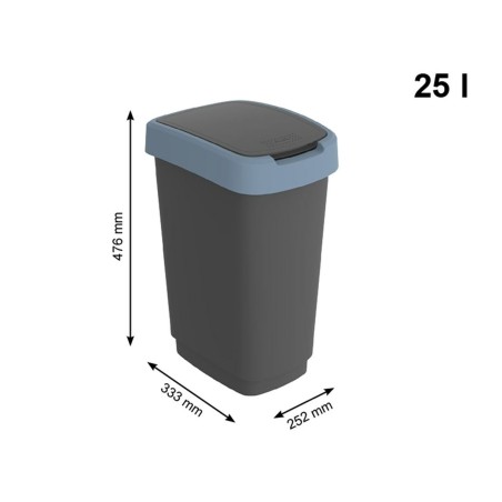 Secchio della spazzatura Rotho Twist Blue Azzurro Plastica 25 L