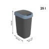 Secchio della spazzatura Rotho Twist Blue Azzurro Plastica 25 L