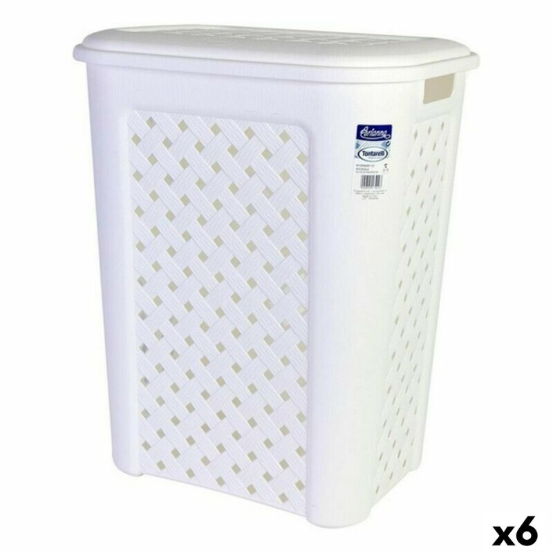 Cesto per i Panni Arianna Tontarelli 8105408_112 50 L Bianco 44 x 35 x 55 cm (6 Unità) Cesto per i Panni Arianna Tontarelli 8105408_112 50 L Bianco 44 x 35 x 55 cm (6 Unità)
