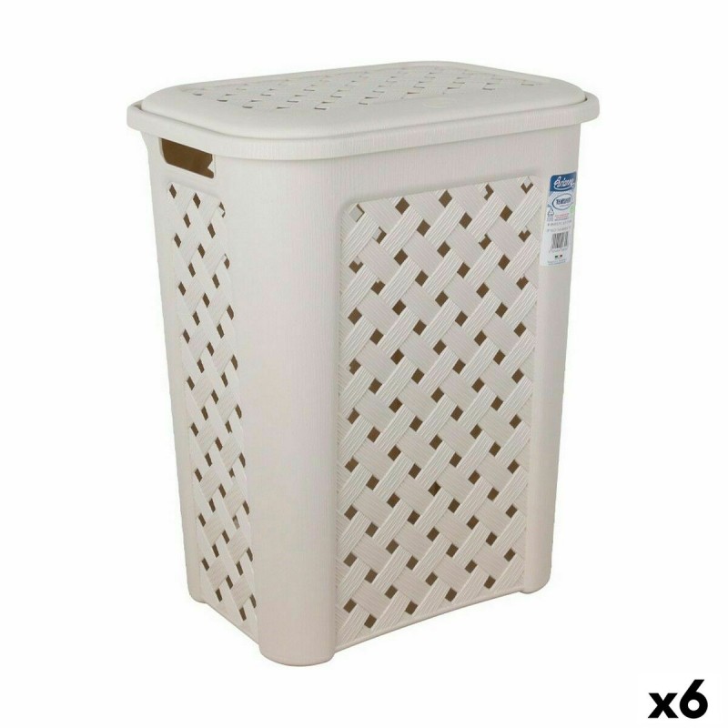 Cesto per i Panni Tontarelli Arianna Con coperchio Beige 37,5 x 27,5 x 47 cm (6 Unità) Cesto per i Panni Tontarelli Arianna Con coperchio Beige 37,5 x 27,5 x 47 cm (6 Unità)