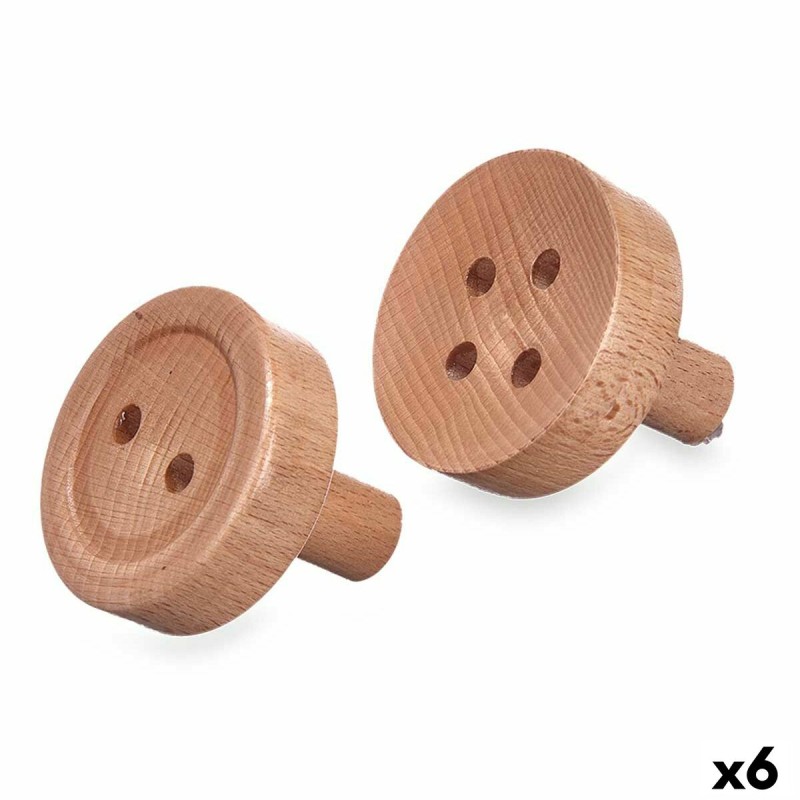 Grucce Marrone Legno Tasti Set 2 Pezzi (6 Unità) Grucce Marrone Legno Tasti Set 2 Pezzi (6 Unità)
