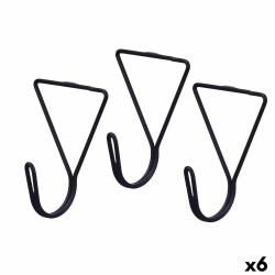 Grucce Gift Decor HA23JHJYX0006B HA23JHJYX0006B Nero Metallo Triangolare Set 3 Pezzi (6 Unità)