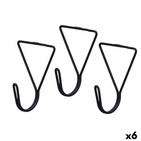Grucce Gift Decor HA23JHJYX0006B HA23JHJYX0006B Nero Metallo Triangolare Set 3 Pezzi (6 Unità)