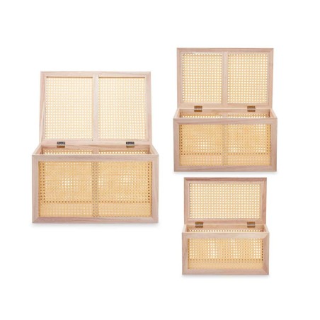 Set di Bauli Gift Decor 923514 923514 Naturale Legno di paulownia 43 x 25 x 23 cm 50 x 32 x 28 cm 57 x 33 x 39 cm 3 Pezzi