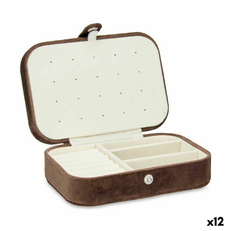 Scatola-Portagioie Marrone Velluto (16,2 x 6 x 11,5 cm) (12 Unità) Scatola-Portagioie Marrone Velluto (16,2 x 6 x 11,5 cm) (12 Unità)
