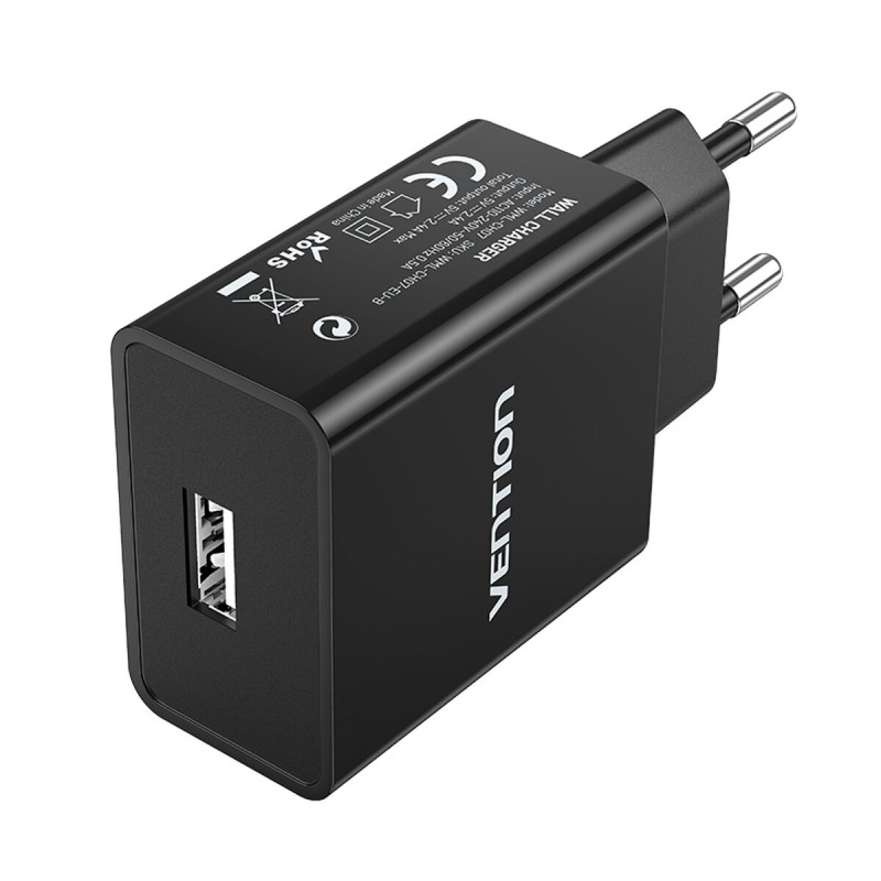 Caricabatterie da Parete Vention WML-CH07-EU-B 12 W Nero Caricabatterie da Parete Vention WML-CH07-EU-B 12 W Nero