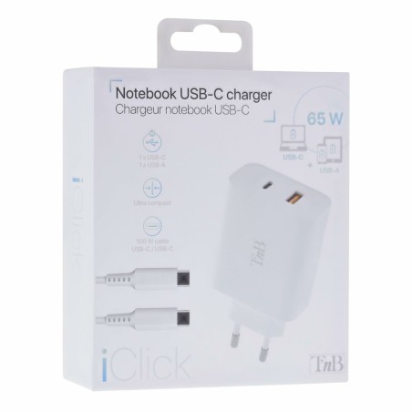 Caricabatterie da Parete + Cavo USB-C T'NB CHNBTINY65 65 W
