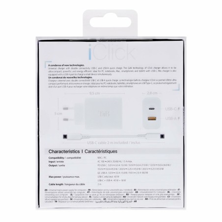 Caricabatterie da Parete + Cavo USB-C T'NB CHNBTINY65 65 W