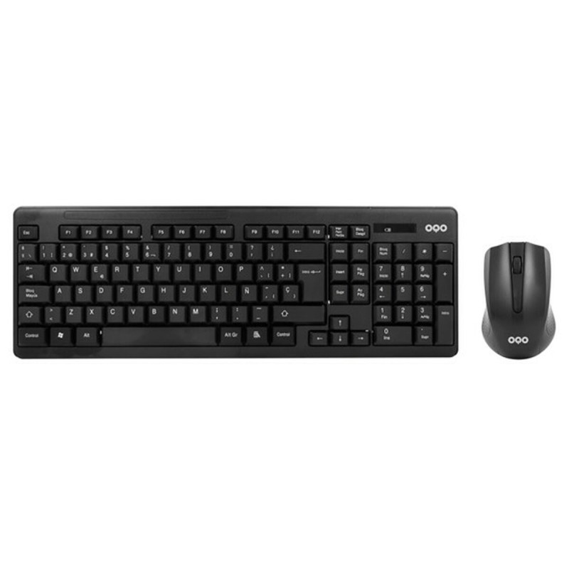 Tastiera e Mouse OQO TR002-W Nero Multicolore Qwerty in Spagnolo Tastiera e Mouse OQO TR002-W Nero Multicolore Qwerty in Spagnolo