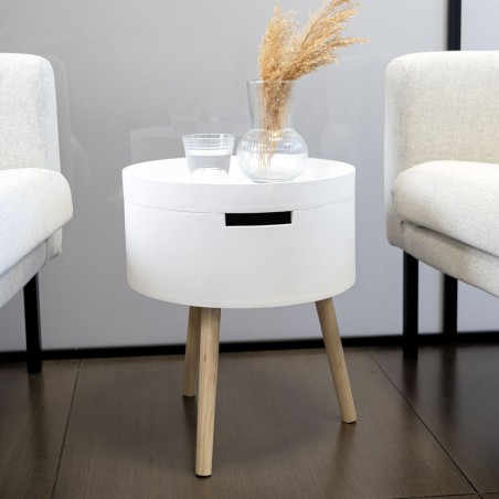 Tavolo aggiuntivo Vinthera Moa Bianco Beige 38 x 43 cm (4 Unità)