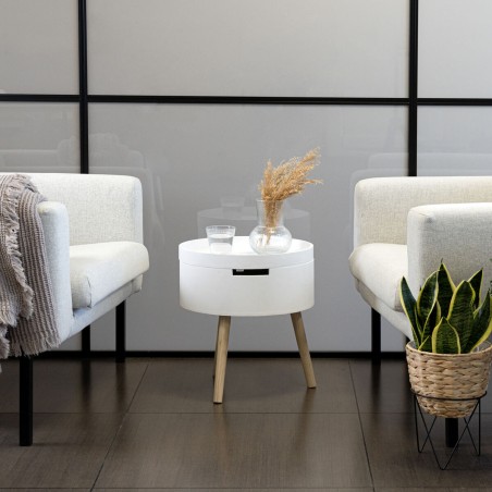 Tavolo aggiuntivo Vinthera Moa Bianco Beige 38 x 43 cm (4 Unità)