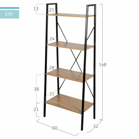Scaffale Max Home Acciaio Melammina Truciolare 60 x 148 x 32 cm