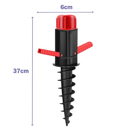 Marbueno Pincho Parasol Plastico Nero 37x6x6 cm Spiaggia e Giardino 10505