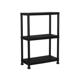 Marbueno Mensola 3 Ripiani Plastica Nera 61x31x91 cm Giardino 10536