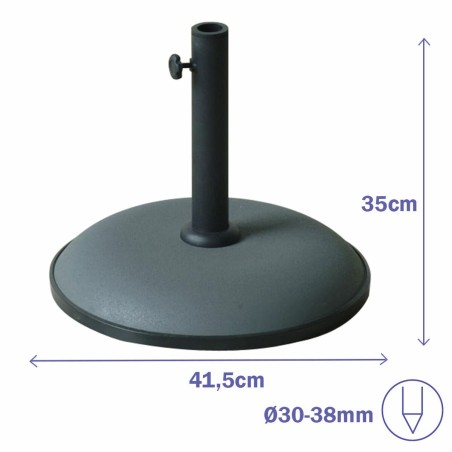 Marbueno Base Ombrellone Rotonda Cemento 41,5x35 cm 15KG Grigio Giardino 10446