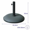 Marbueno Base Ombrellone Rotonda Cemento 41,5x35 cm 15KG Grigio Giardino 10446