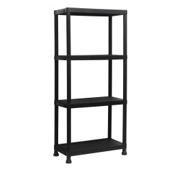 Marbueno Mensola 4 Ripiani Plastica Nera 61x31x131 cm Giardino 10537