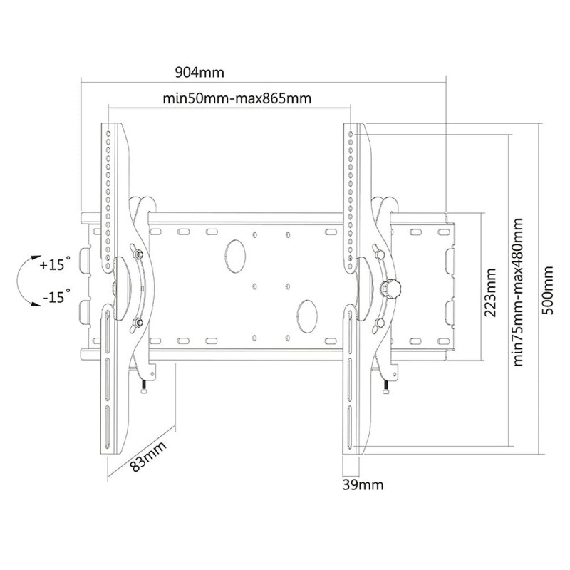 Supporto TV Neomounts PLASMA-W200BLACK 70" 100 kg Supporto TV Neomounts PLASMA-W200BLACK 70" 100 kg