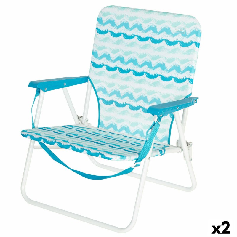 Sedia da Spiaggia Aktive 45 x 70 x 40 cm (2 Unità) Sedia da Spiaggia Aktive 45 x 70 x 40 cm (2 Unità)
