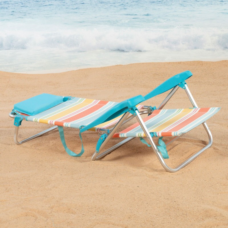 Sedia da Spiaggia Aktive Multicolore 48 x 90 x 60 cm (2 Unità)