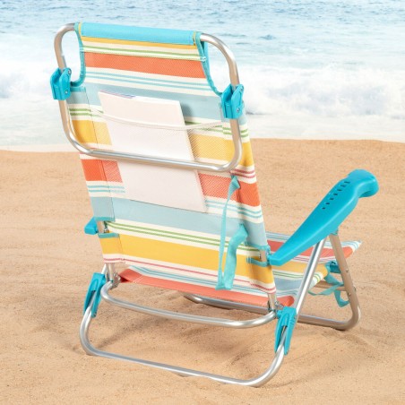 Sedia da Spiaggia Aktive Multicolore 48 x 90 x 60 cm (2 Unità)