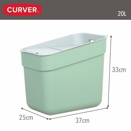 Secchio della spazzatura Curver Verde Plastica 20 L (6 Unità)