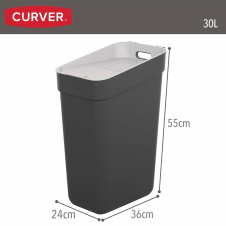 Secchio della spazzatura Curver Grigio Plastica 30 L (6 Unità)