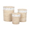 Cesto per i Panni Sporchi Home ESPRIT Naturale vimini Shabby Chic 45 x 45 x 55 cm 3 Pezzi