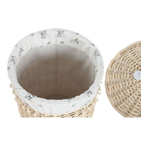 Cesto per i Panni Sporchi Home ESPRIT Naturale vimini Shabby Chic 45 x 45 x 55 cm 3 Pezzi